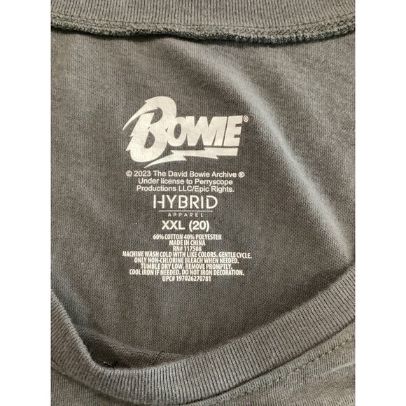 David Bowie T-Shirt Women's Size XXL Color Gray Rebel Rebel Graphic T-Shirt - Picture 3 of 6